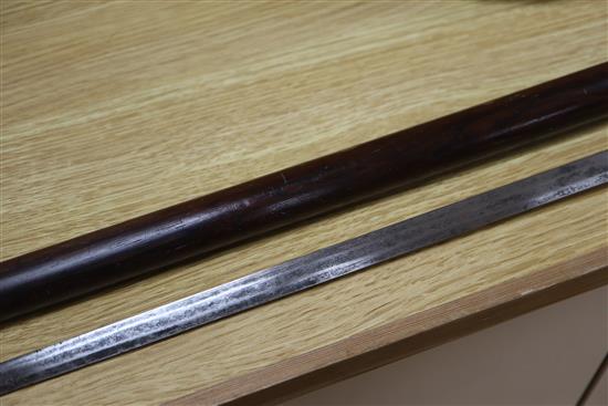 A rosewood swordstick length 97cm